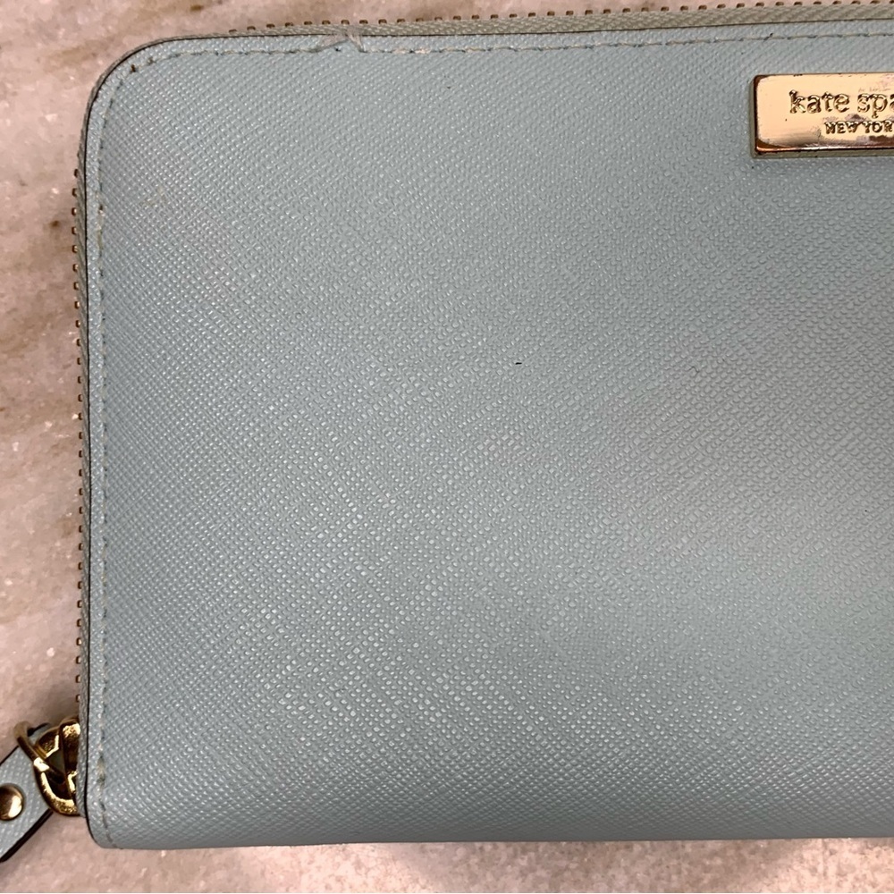 Kate Spade wallet NWOT slim bifold “Cameron” large in seaside blue - Picture 2 of 5